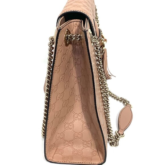 Gucci Large Emily Beige Leather Horsebit Chain Shoulder Bag - Picture 11 of 14